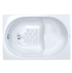 Sanitec Gloria, Μπανιέρα 70x120cm, με Κάθισμα, Λευκή