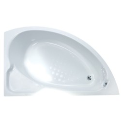 Sanitec Lydia, Ασσύμετρη Μπανιέρα 90x125cm, Δεξιά, Λευκή