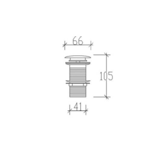 TEMA (95605), Βαλβίδα Νιπτήρος Pop Up, 10,5cm, με Υπερχείληση, Χρωμέ