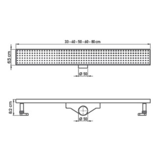 TEMA (93736-1) Κανάλι Ντουζιέρας 50cm, με ρυθμιζόμενο ύψος και μόνωση