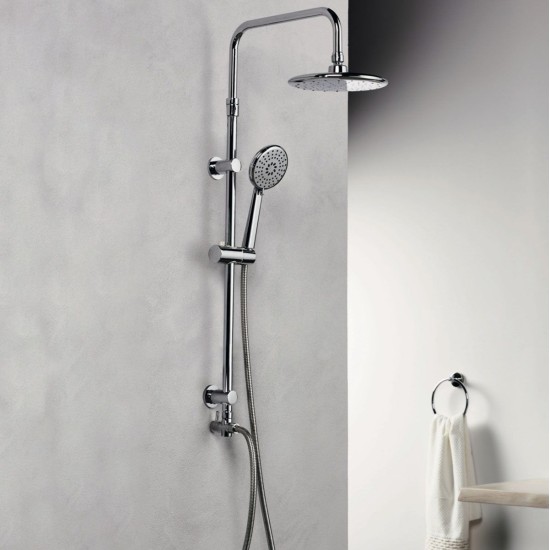 TEMA (53230-1) Rain Tondo Στήλη Ντους Επεκτεινόμενη Με Τηλέφωνο & Σαπουνοθήκη, Χρωμέ
