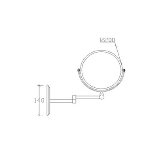 TEMA (81007), Επίτοιχος Καθρέπτης Make Up Φ20cm