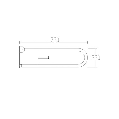 TEMA (82011), Μπάρα Στήριξης Ανακλινόμενη inox, με Χαρτοθήκη 75 cm