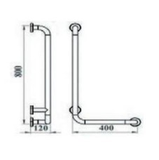ΤΕΜΑ 82010  ΑΜΕΑ, Μπάρα κάθετη γωνιακή Φ 32 inox