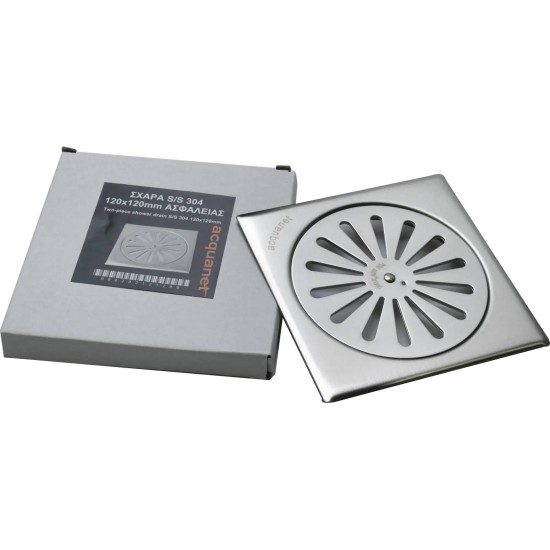 Acquanet, Σχάρα Ασφαλείας Inox (SS304), 12x12cm, Χρωμέ