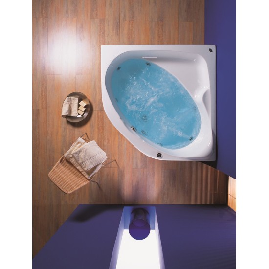 Acrilan Santorini 127x127, Γωνιακή Μπανιέρα Λευκή
