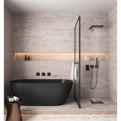Acrilan Evelyn Velour Black Matte, Λουτήρας Ελεύθερης Τοποθέτησης 80x165