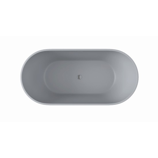 Acrilan Evelyn Velour Grey Matte, Λουτήρας Ελεύθερης Τοποθέτησης 80x165