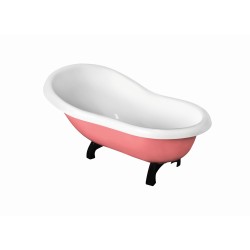 Acrilan Baby Bath 47x85, Παιδική Mπανιερά, Λευκή - Ροζ