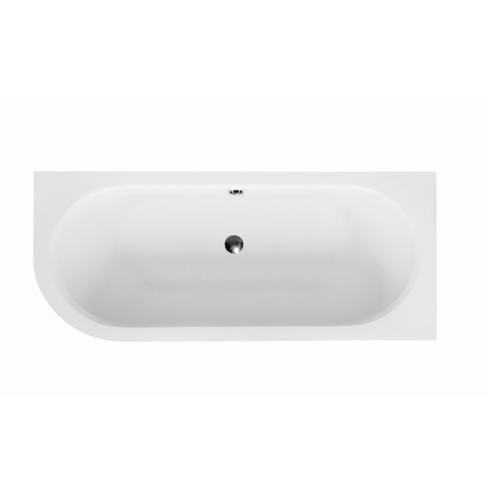 Acrilan Aura 75x160, Νο2, Ασύμμετρη Μπανιερά Λευκή