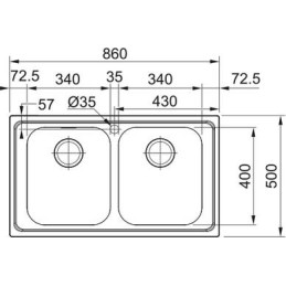 FRANKE ΝΕΡ.SMART 620 86Χ50 ΛΕΙΟΣ (101.0454.908)