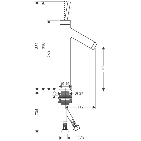 Hansgrohe Axor Starck 170, Μπαταρία νιπτήρος Χρωμέ. Hansgrohe Axor Starck 170, Μπαταρία νιπτήρος Χρωμέ.