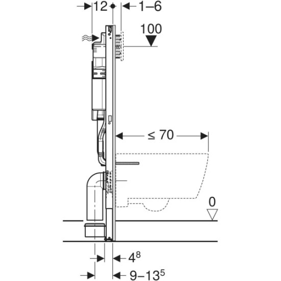 GEBERIT ΚΑΖ.SIGMA DUOFIX 12cm ΓΥΨΟΣΑΝΙΔΑΣ