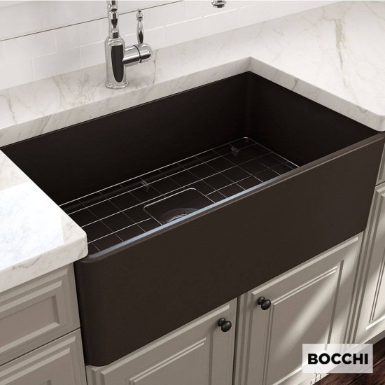 Bocchi Νεροχύτης Farmhouse 1 Όψης 76X46cm Brown Matt