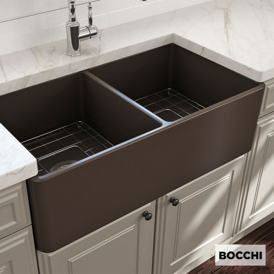 Bocchi Νεροχύτης Farmhouse 1 Όψης 84X46cm Brown Matt