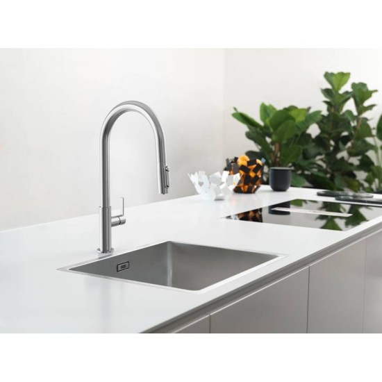 Franke Maris Slim Filtration Ντους, Τρίωδη Μπαταρία Κουζίνας (Χωρίς Φίλτρα) Chrome