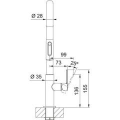 Franke Maris Slim Filtration Ντους, Τρίωδη Μπαταρία Κουζίνας (Χωρίς Φίλτρα) Chrome