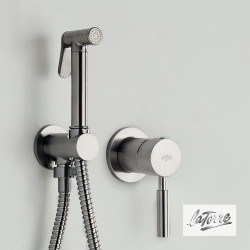 La Torre Tech Flush Mix, Επίτοιχο Σετ Μπιντέ με Ανάμιξη, Inox Finish. La Torre Tech Flush Mix, Επίτοιχο Σετ Μπιντέ με Ανάμιξη, Inox Finish.