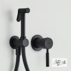 La Torre Tech Flush Mix, Επίτοιχο Σετ Μπιντέ με Ανάμιξη, Black Mat. La Torre Tech Flush Mix, Επίτοιχο Σετ Μπιντέ με Ανάμιξη, Black Mat.