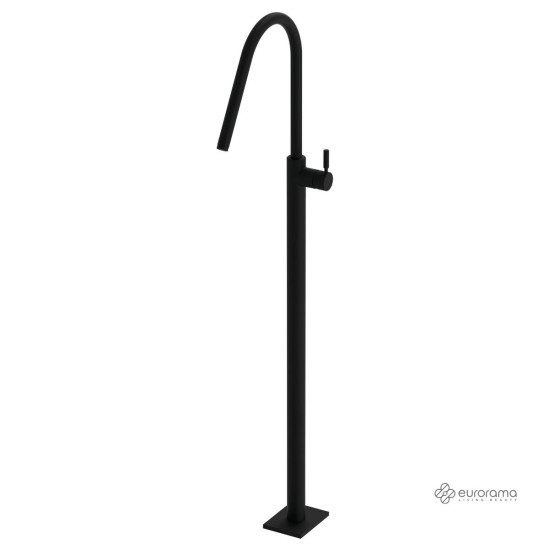 Eurorama Επιδαπέδια Μπαταρία Νιπτήρος 124,5cm, Black Matt