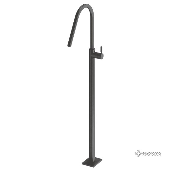 Eurorama Επιδαπέδια Μπαταρία Νιπτήρος 124,5cm, Black Brushed