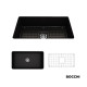 Bocchi Νεροχύτης Farmhouse Clean Plus+ 81X48cm Black Matt