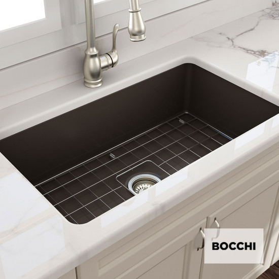Bocchi Νεροχύτης Farmhouse Clean Plus+ 81X48cm Brown Matt