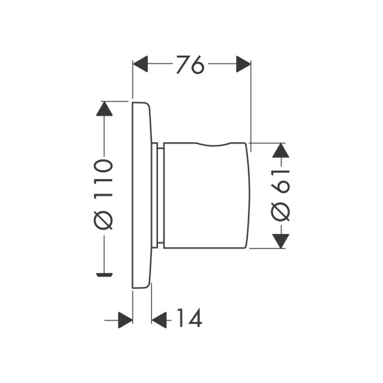 Hansgrohe, Βαλβίδα εκτροπής νερού, 3ων εξόδων, Χρωμέ.