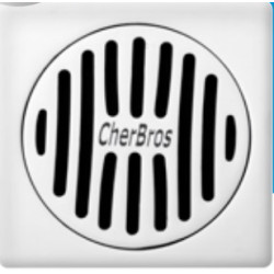 Cherbros, Σχάρα Βαρέου τύπου, τετράγωνη με προστατευτικό κάλυμμα , 12x12cm, Χρωμέ