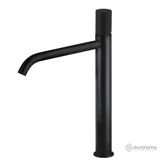 Eurorama Oso Μπαταρία Νιπτήρος Υψηλή με Βαλβίδα Clic-Clac Black Matt