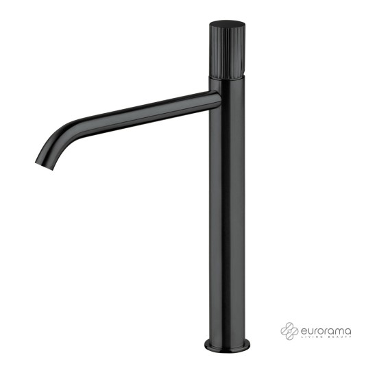 Eurorama Oso Μπαταρία Νιπτήρος Υψηλή με Βαλβίδα Clic-Clac Black Brushed