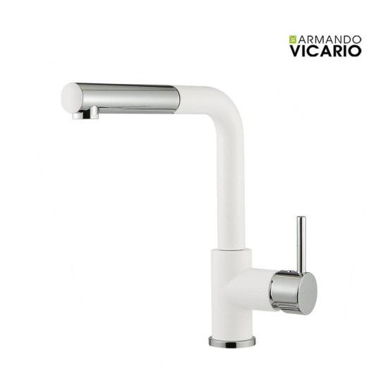 Armando Vicario Fluo, Μπαταρία Κουζίνας με Περιστρεφόμενο Ρουξούνι, Συρόμενο Ντους και Άθραυστο Σπιρ