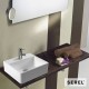 Serel Tetra,  Επιτραπέζιος - Κρεμαστός Νιπτήρας 40x35cm, Λευκός