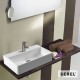 Serel Tetra,  Επιτραπέζιος - Κρεμαστός Νιπτήρας 60x35cm, Λευκός