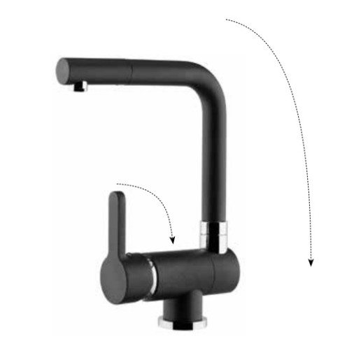 Argo Como, Μπαταρία Κουζίνας Σπαστή, Μαύρη.