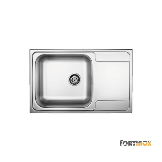Fortinox Valley 79x50cm, Ένθετος Νεροχύτης, Inox Λείος