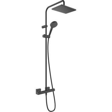 Hansgrohe Vernis Shape, Θερμοστατική Στήλη 230, 2 Εξόδων, Black Matt