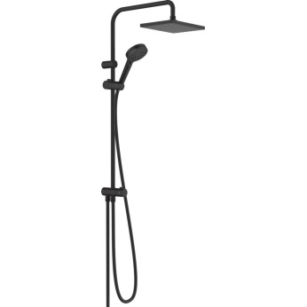 Hansgrohe Vernis Shape EcoSmart, Στήλη 2 Εξόδων,1Jet, Reno με Κεφαλη , Σπιράλ, Black Matt