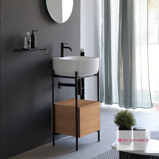 Scarabeo Laila T 45 / Hi-box / Rovere, Έπιπλο μπάνιου 44x39x90cm, για επίτοιχη μπαταρία.