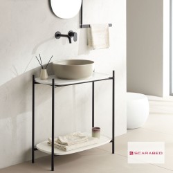 Scarabeo Lalila 75 / Shelf / Pearl, Έπιπλο μπάνιου 74x43x77,5cm, για επίτοιχη μπαταρία.