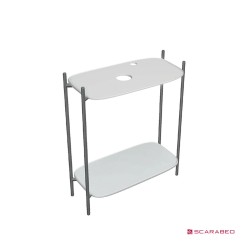 Scarabeo Έπιπλο μπάνιου LAILA 75 / Shelf / Pearl, 74 x 43 x υ.77,5 εκ., με οπή δεξιά.