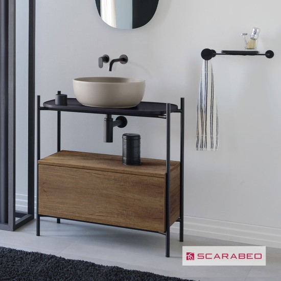Scarabeo Laila Ράφι Για Έπιπλο Μπάνιου  2703 Ardesia 49 (Black)