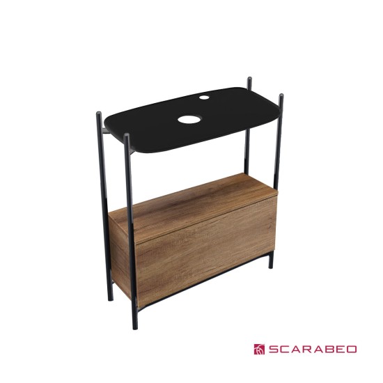 Scarabeo Laila Ράφι Για Έπιπλο Μπάνιου  2703 Οπη Dx Ardesia 49 (Black)