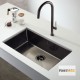 Fortinox Squadro 55x44cm, Υποκαθήμενος Νεροχύτης, Inox Black Brushed