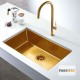 Fortinox Squadro 75x44cm, Υποκαθήμενος Νεροχύτης, Inox Gold Brushed