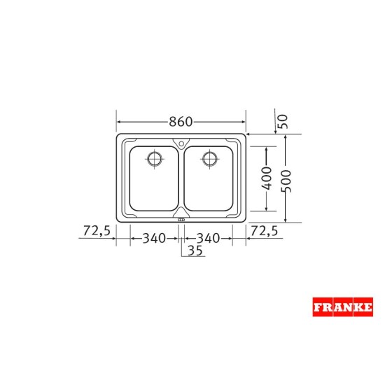 FRANKE ΝΕΡ.LOGICA 620 ΣΑΓΡΕ 86Χ50