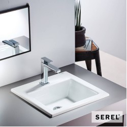 Serel, Νιπτήρας Ενθετος, 42x42cm, Λευκός Serel, Νιπτήρας Ενθετος, 42x42cm, Λευκός
