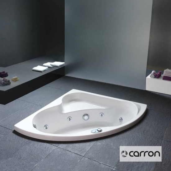 Carron Bali 120x120cm, Μπανιέρα Υδρομασάζ 1,75hp Carronite, Λευκή