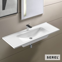 Serel Slim, Νιπτήρας Κρεμαστός - Επικαθήμενος, 100x46cm, Λευκός Serel Slim, Νιπτήρας Κρεμαστός - Επικαθήμενος, 100x46cm, Λευκός