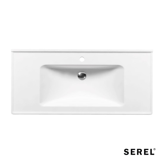 Serel Slim, Νιπτήρας Κρεμαστός - Επικαθήμενος, 100x46cm, Λευκός
